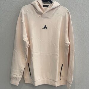 adidas cream Hoodie with Black Logo